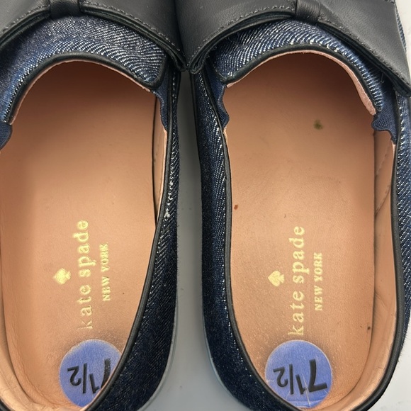 Kate Spade Denim and Black Bow Slip-On Shoes - Picture 3 of 6